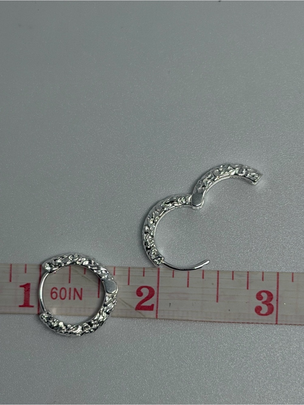 925 Sterling Silver stamped huggies  Hoops Earrings for unisex- For Sale ! - Picture 7 of 9